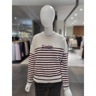 올리브데올리브 [여주점] 라운드넥 스트라이프 배색니트 YK5WP450