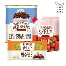 통단팥 딸기 빙수세트2 (더알찬통단팥 850g+딸기시럽 500g+빙수젤리 200g)