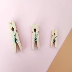 나무집게 우드 사진클립 10P 내추럴 4.5cm