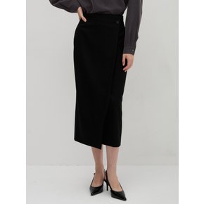 울 100% 랩 스커트 블랙 LF26005SK05BK
