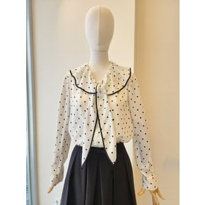 [여주점] 복사_[JJ 지고트] 여성 배색 타이 러플 칼라  블라우스GR2A0BL211