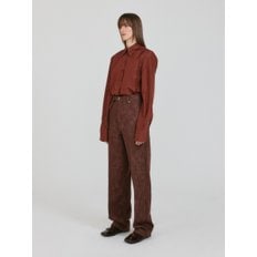 ZENIM Belted Denim Pants - Brown