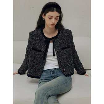 던드롭 DD_Colorful tweed cropped coat