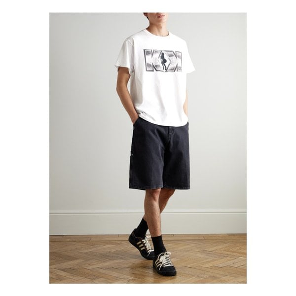 펑키 어스 레코즈 글리터 프린트 코튼 저지 티셔츠 46376663162903253