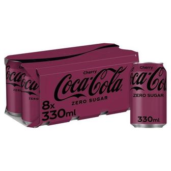 코카콜라 [해외직구] Coca-Cola 코카콜라 제로슈가 체리맛 콜라 캔 330ml 8입