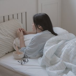 [무케] 디어리얼_시어서커X듀라론 팝콘 여름 양면 냉감 차렵이불(소다) Q 더스트백 증정