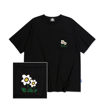 트립션 DOUBLE FLOWER LOGO 포켓 반팔티셔츠 - 2 COLOR