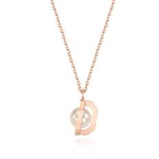 14K 누보 몽드 하프 진주 목걸이(Nouveau Monde half pearl necklace)