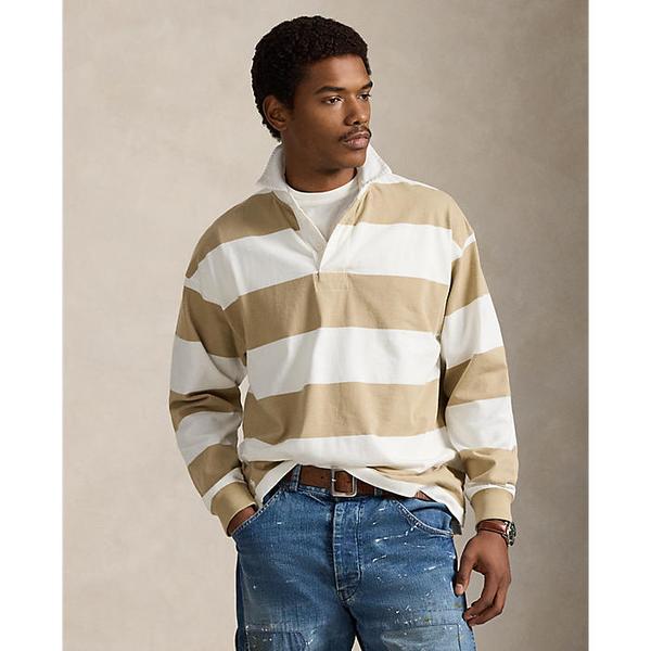 남성 빅핏 스트라이프 저지 럭비 셔츠(MNPOKNI16825073101)