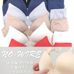 노와이어 면스판 기본 몰드스포츠 밴딩브라팬티2종_P301740252