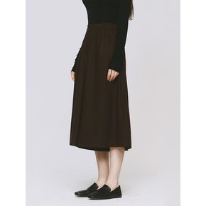 WOOL WIDE PANTS BROWN