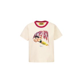오니츠카타이거 x 아스트로 보이 아톰 여성 그래픽 링거 반팔 티셔츠 화이트 2182B587.100