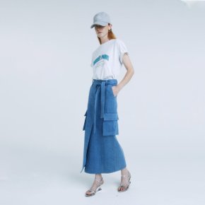 ATHENS Cargo Denim Skirt_Blue Denim