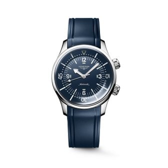 론진 레전드 다이버 블루 다이얼 러버 스트랩 39MM L3.764.4.90.9
