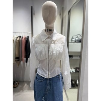 에고이스트 [여주점] 셔링 포인트 시스루 셔츠형 블라우스 ER2WB460