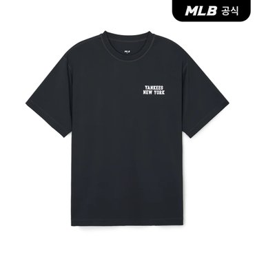 MLB [코리아공식] 베이직 빅로고 오버핏 워터티셔츠 NY (Black)