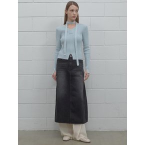 FLARED DENIM LONG SKIRT BK