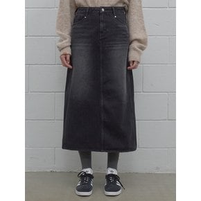 FLARED DENIM LONG SKIRT BK