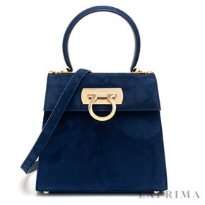 [FERRAGAMO] 페라가모 간치니 스몰 탑 핸들백 21-2193 MIDNIGHT 756184