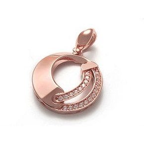 14K 팬던트 언발 이중벨트 원형 큐빅 팬던트 JNP17289