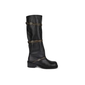 아모멘토 26FW Belt Long Boots, Black