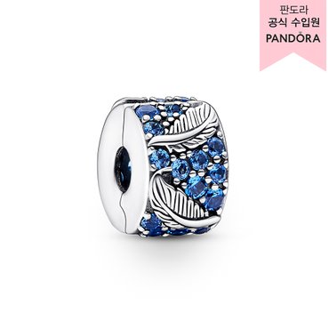 판도라 [백화점 보증서 제공]커브드 페더 & 파베 클립 참_792552C01