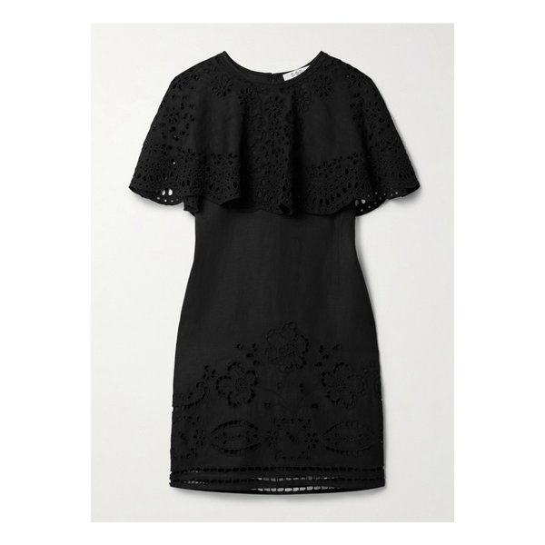 룰라 레이어드 브로드리 앙글레즈 미니 드레스 블랙 46376663162873811