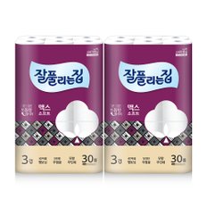 잘풀리는집 맥스 소프트 화장지 30m x 30롤 x 2팩