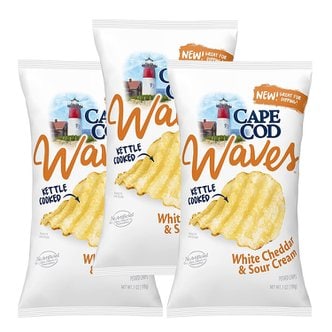 Cape [해외직구] Cape Cod Potato Chips 케이프 코드 화이트 체다 사워 크림 케틀 쿡 칩스 198g 3팩