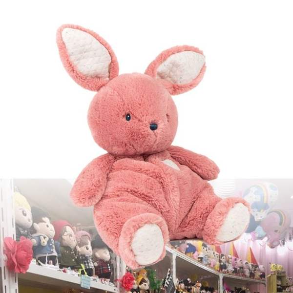 확대된 대표 아기애착인형 봉제인형 포근한 핑크 토끼 인형 32cm