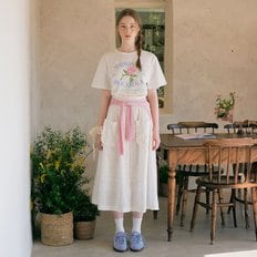 로라로라 FRILL POCKET LONG SKIRT IVORY