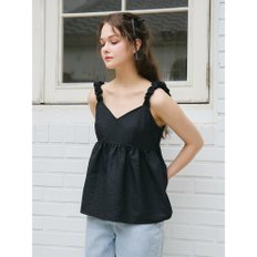 SEERSUCKER SLEEVELESS BUSTIER_BLACK