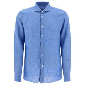 보리엘로 Classic linen shirt Mens shirt 160354 DENIM Light Blue