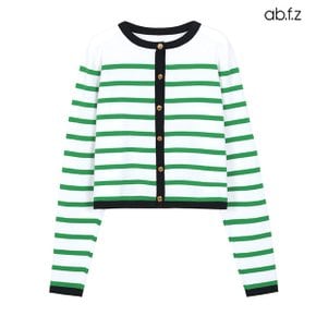 [ab.f.z/신상] 스트라이프 배색 라운드넥 가디건 (AFZ1MY33A)