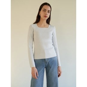 TOS SQUARE NECK KNIT TOP_2COLOR