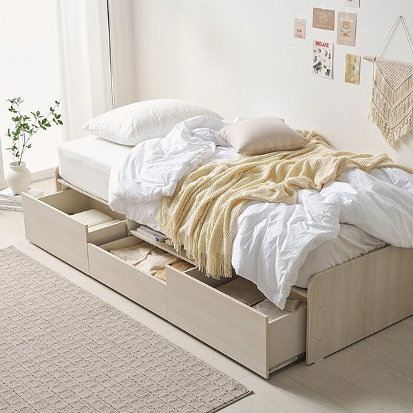 딥슬립 E0 무헤드 수납침대 프레임 미니싱글 900 (독립매트포함 JM5103R) (착불)