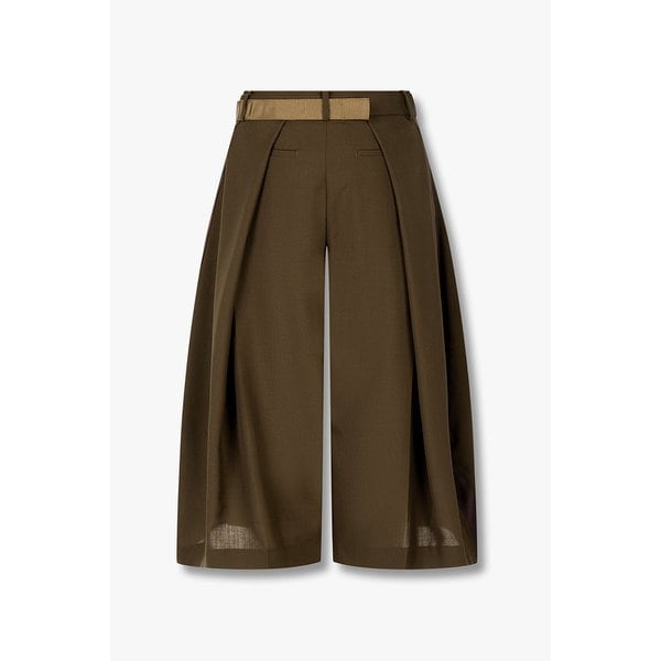 여성 원 턱 와이드 핏 슈팅 팬츠(카키) 6416111105000