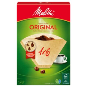 Melitta 밀리타 필터백 1x6 내츄럴 브라운 40개입