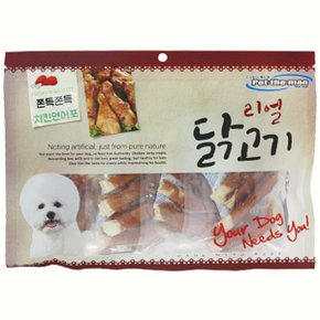 강아지 사사미 간식 리얼 닭고기 치킨 연어포 300g