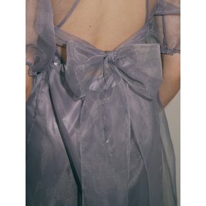 [slip dress set]oganza layer dress_hazy grey