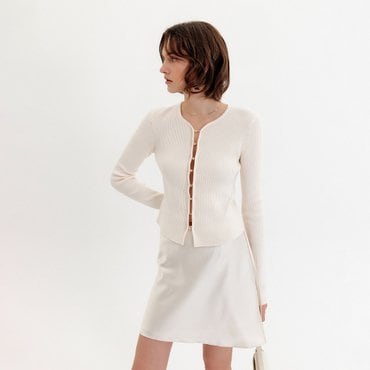 룩캐스트 론스 슬림 니트 가디건_아이보리 / RONS SLIM KNIT CARDIGAN_IVORY