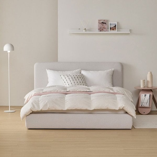 [착불] 우아미가구 모노 베인 아쿠아텍스 패브릭 침대+유로탑매트 Q 퀸