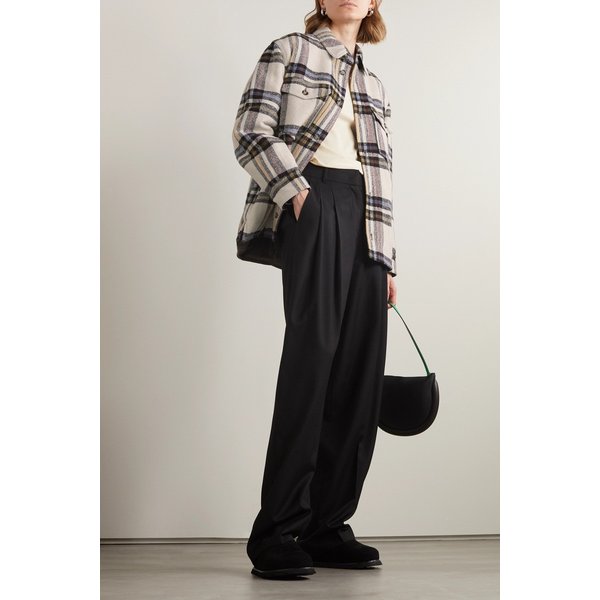 에르비 체크 플란넬 재킷 화이트