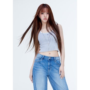 게스 YP2S1652  [NMIXX] 투톤 스웨터 탑