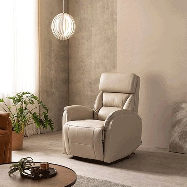 1인 전동 2모터 이태리 천연통가죽 리클라이너소파 KC4124