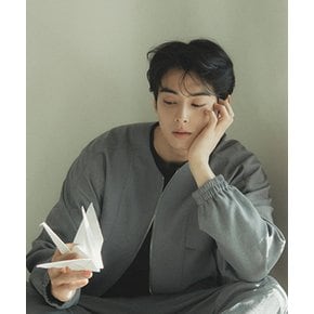 [25SS][차은우 PICK] LLS22507 카키 투웨이 카라리스 매쉬 배색 점퍼