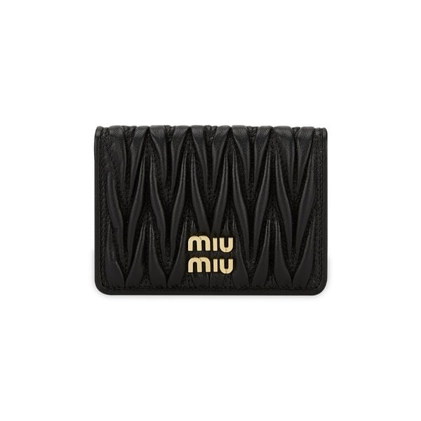 미우미우 여성 마테라쎄 블랙 카드지갑 5MC103 AFPP F0002