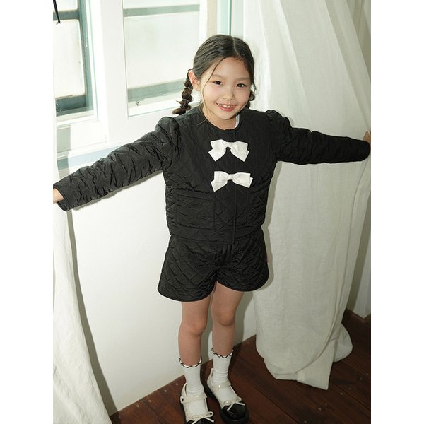[KIDS] Ribbon Quilting Jacket_Black