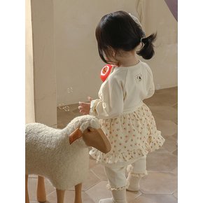 발목까지도 - 베이지 레이스 유아 발목 양말
