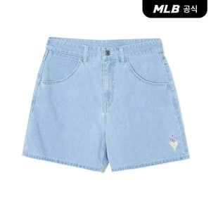 MLB [코리아공식] 여성 하트 로고 데님 숏팬츠 NY (L.Blue)